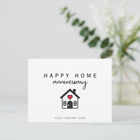 Happy Home Jubileum Huis Hart Realiteit Briefkaart (Staand voorkant)