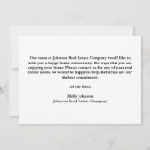 Happy Home Jubileum Real Estate House Heart Kaart (Achterkant)