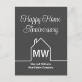 Happy Home Jubileum Vastgoed Bedrijf Grijs Briefkaart (Voorkant)