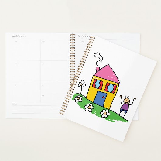 Happy Home Kleurrijk Huis en Stok Figuur Planner