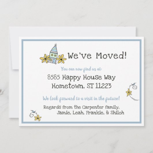 Happy Home Moving Announge Aankondiging (Achterkant)