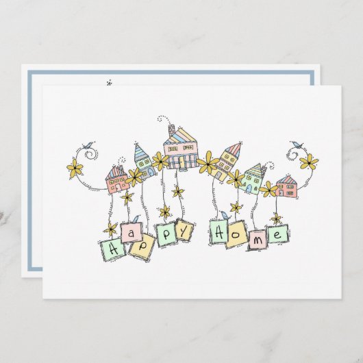 Happy Home Moving Announge Aankondiging (Voorkant / Achterkant)