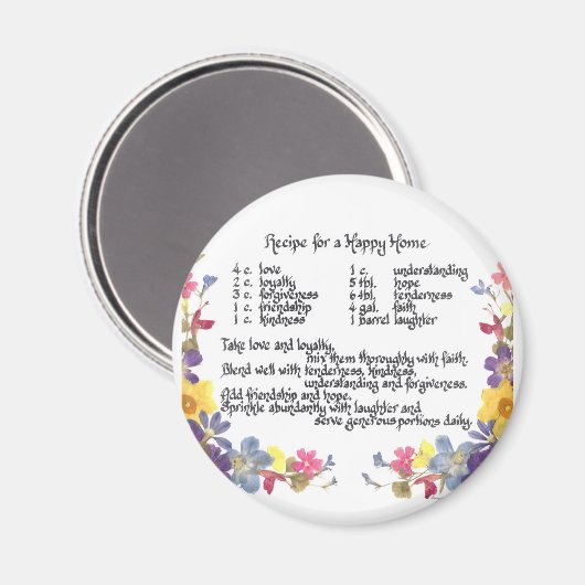 Happy Home Recipe Magneet (Voorkant / Achterkant)