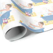 Happy Home Spa Day - vrouw in badkuip Cadeaupapier (Rol Hoek)