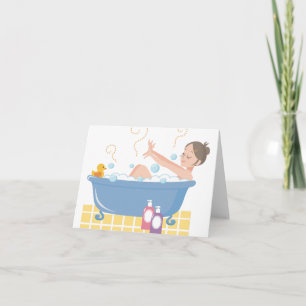 Happy Home Spa Day - woman in bath tub Kaart