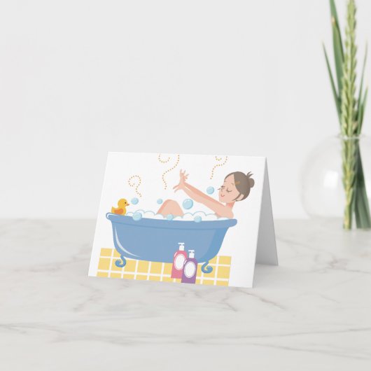 Happy Home Spa Day - woman in bath tub Kaart (Voorkant)