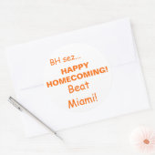 HAPPY HOMECOMING!, Beat Miami!, BH... Ronde Sticker (Envelop)