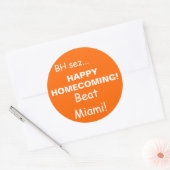 HAPPY HOMECOMING!, Beat Miami!, BH... Ronde Sticker (Envelop)