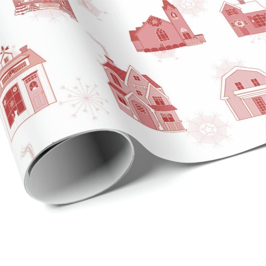 Happy Homes Christmas Village Holiday Cadeaupapier (Rol Hoek)