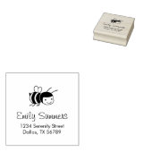 Happy Honey Bee Adres Rubberstempel (Gestempeld)