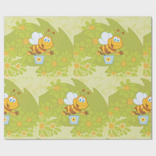 Happy Honey Bee Cadeaupapier (Vlak)