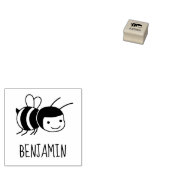 Happy Honey Bee Custom Name 1x1 Rubberstempel (Gestempeld)