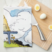 Happy Honey Bee Hive  kunst Theedoek (Quarter Fold)