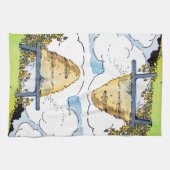 Happy Honey Bee Hive  kunst Theedoek (Horizontaal)