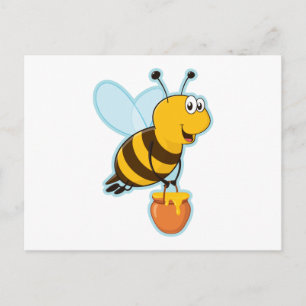 Happy Honey Bee & Honey Pot Briefkaart
