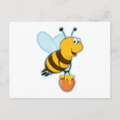 Happy Honey Bee & Honey Pot Briefkaart (Voorkant)