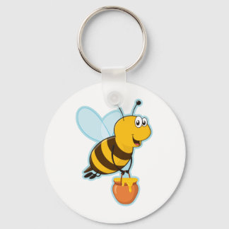 Happy Honey Bee & Honey Pot Sleutelhanger
