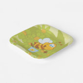 Happy Honey Bee Papieren Bordje (Gebogen)