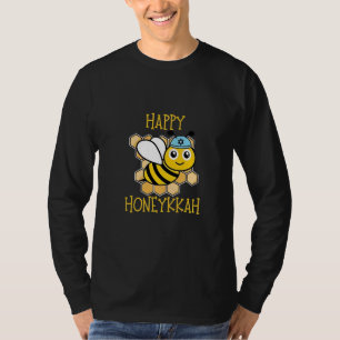 Happy Honeykkah Honey Bee Hanukkah Joods T-shirt