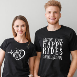 Happy Honeymoon Hubby Pas getrouwd Paar Zwart T-shirt