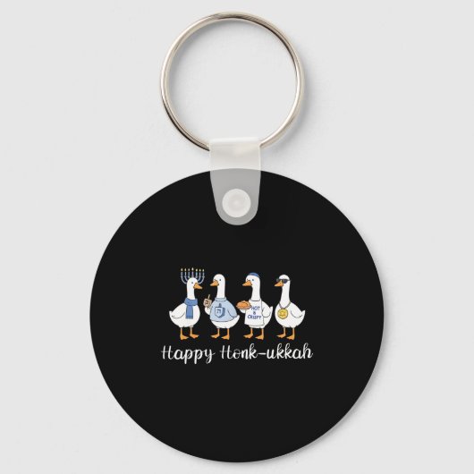 Happy Honk-ukkah Hanukkah Silly Goose Women Men Ki Sleutelhanger (Voorkant)