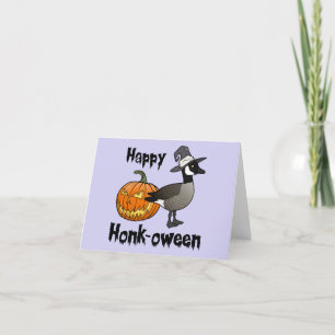 Happy Honk-vrouw Funny Canada Goose Halloween Feestdagen Kaart