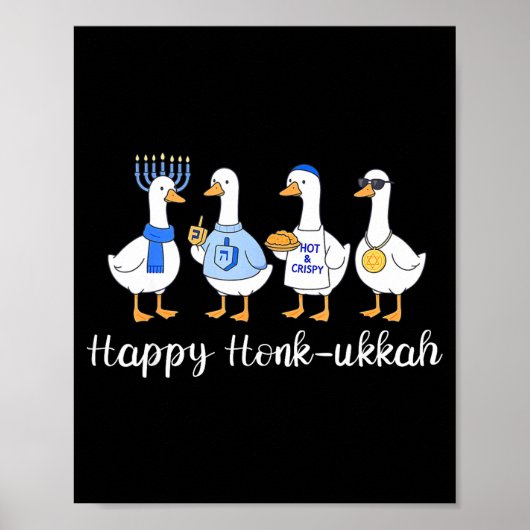 Happy Honkukkah Hanukkah Funny Chanukah Jewish Fes Poster (Voorkant)