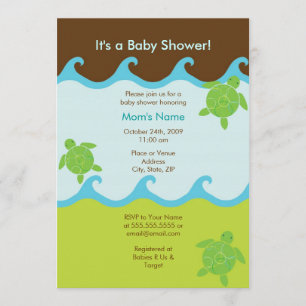Happy Honu Swirly Waves Baby shower Uitnodiging