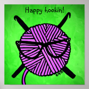 Happy Hookin' haakwerk poster