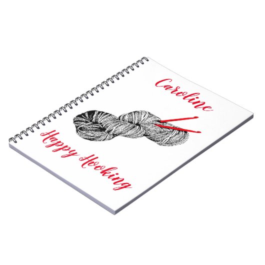 Happy Hooking, gepersonaliseerde haakjes Notitieboek (Linkerzijde)