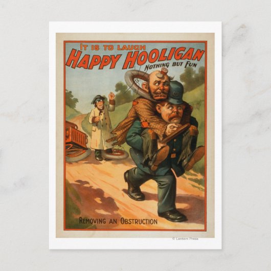 Happy Hooligan "Het is om te lachen" Poster theate Briefkaart (Voorkant)