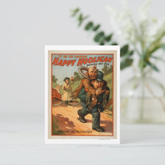 Happy Hooligan "Het is om te lachen" Poster theate Briefkaart (Staand voorkant)
