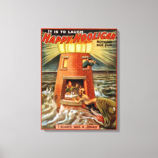 Happy Hooligan Lighthouse en Jonah Play Canvas Afdruk (Voorkant)
