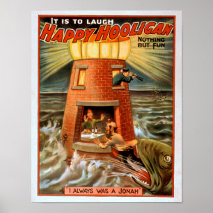 Happy Hooligan Lighthouse en Jonah Play Poster