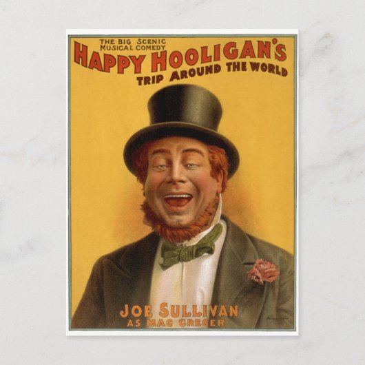 Happy Hooligan's reis over de hele wereld Briefkaart (Voorkant)