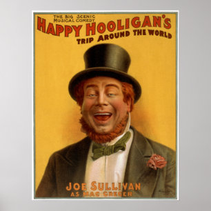Happy Hooligan's reis over de hele wereld Poster