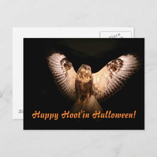 Happy Hoot in Halloween Briefkaart (Voorkant / Achterkant)
