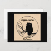 Happy Hoot in Halloween Briefkaart (Voorkant / Achterkant)