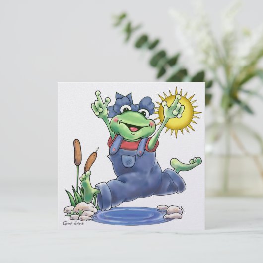 Happy Hoppin' Frog uitnodiging door SRF (Staand voorkant)