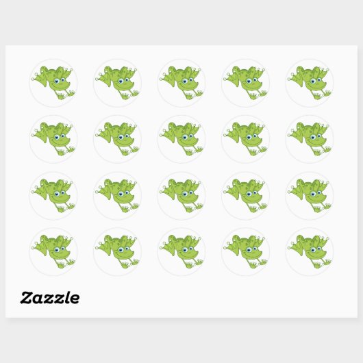 Happy Hopping Frog Ronde Sticker (Vel)
