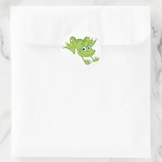 Happy Hopping Frog Ronde Sticker (Tas)