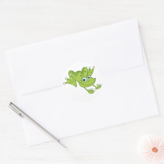Happy Hopping Frog Ronde Sticker (Envelop)