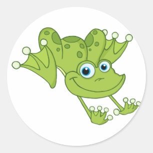 Happy Hopping Frog Ronde Sticker