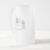 Happy Hoppy Birthday Bunny Rabbits Beer Mok (Voorkant links)