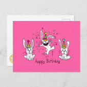 Happy Hoppy Birthday Bunny Rabbits Briefkaart (Voorkant / Achterkant)