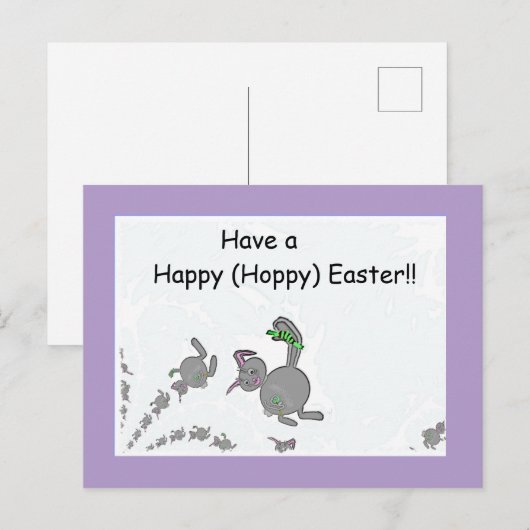 Happy (Hoppy) Easter Briefkaart (Voorkant / Achterkant)