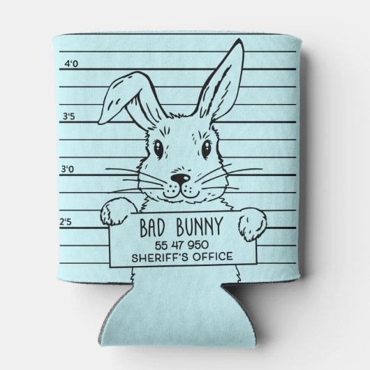 Happy Hoppy Easter Cute Funny Bunny Blikjeskoeler (Achterkant)