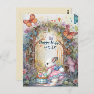 Happy Hoppy Easter Rabbit Eggs Briefkaart