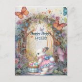 Happy Hoppy Easter Rabbit Eggs Briefkaart (Voorkant)