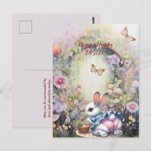 Happy Hoppy Easter Rabbit Eggs Briefkaart